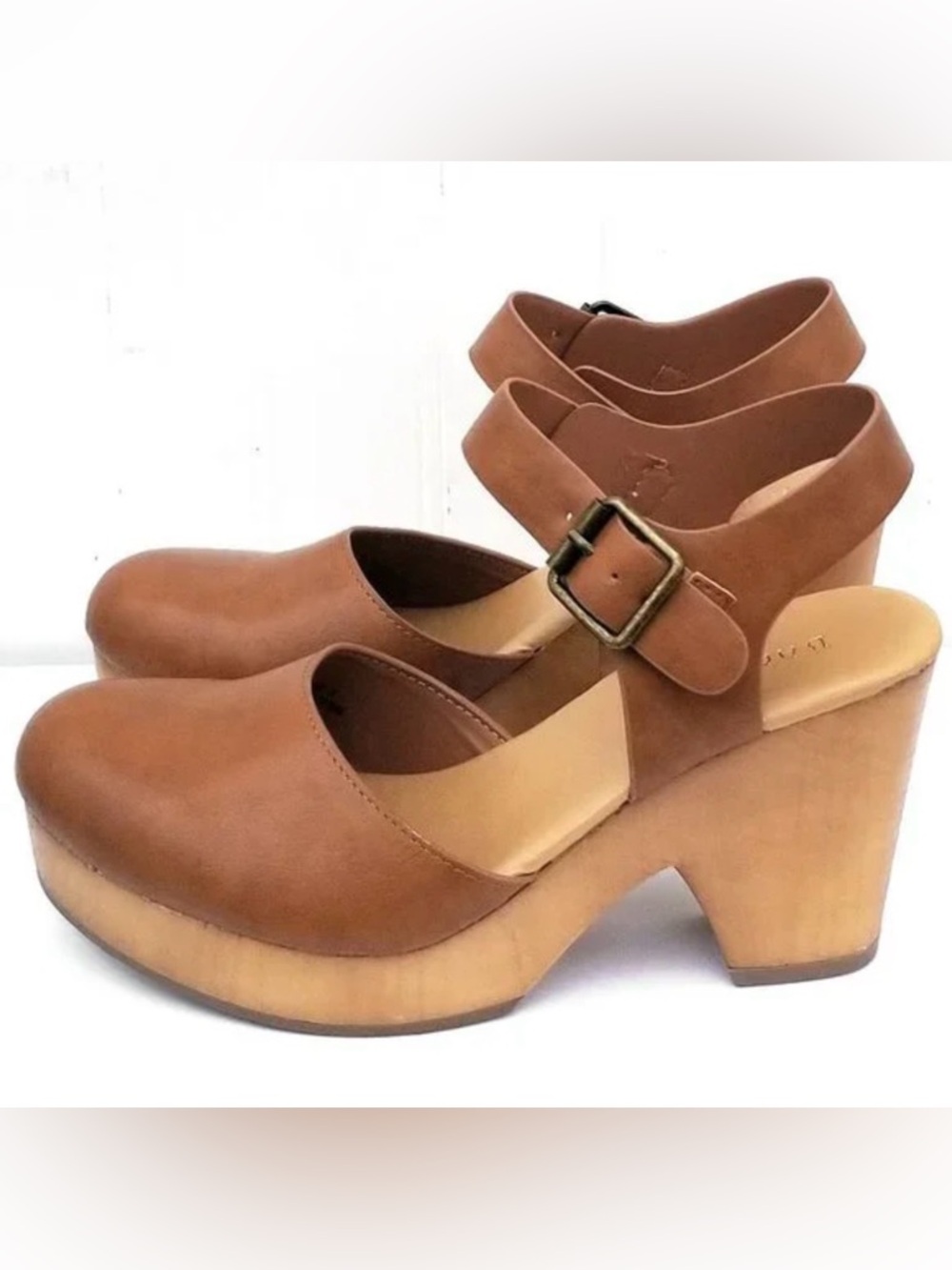 Bamboo Mary Jane Brown Slingback Lightweight Clog Size 10-NWOT